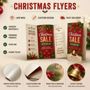 Custom Full-Color Trifold Flyer and Leaflet, Custom Logo, Offset Printing on Art Paper