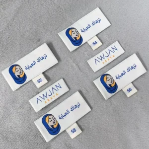 Custom Garment Organic Cotton Eco-Friendly Self-Adhesive High-Density Plain Ultrasonic Fold Woven Patch Shirt Label