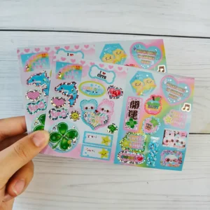 Custom Glitter Holographic Eco-Friendly Color-Printed Kiss-Cut Sticker Sheets