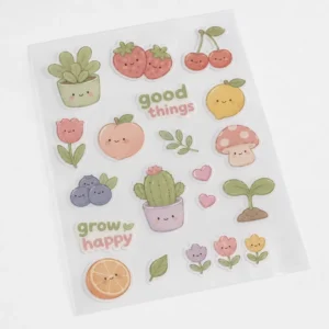Custom Glossy Cartoon Double-Layer Transparent Self-Adhesive Waterproof Vinyl Stickers