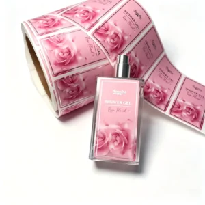 Custom Glossy Gold Foil Logo Labels for Perfume and Cosmetic Lotion Bottles