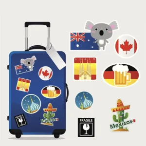 Custom Gold Cartoon PVC Stickers, Waterproof, Eco-Friendly, Durable
