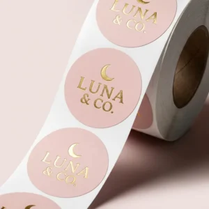 Custom Gold Foil Adhesive Sticker Roll Textured Brand Name Labels for Product Packaging Embossed