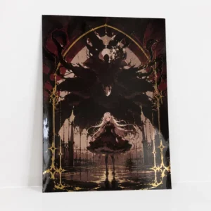 Custom Gold Foil Art Print Cartoon Anime Illustration Gothic Style Poster