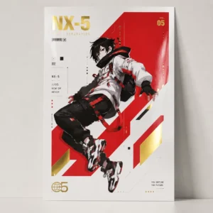 Custom Gold Foil Art Print Digital 3D Varnish Raised Spot UV Anime Artwork Poster