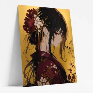 Custom Gold Foil Art Print Poster, Cartoon Fan Art Anime Illustration