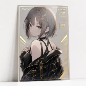 Custom Gold Foil Art Print Poster, Fan Art Anime Illustration, Spot Foil