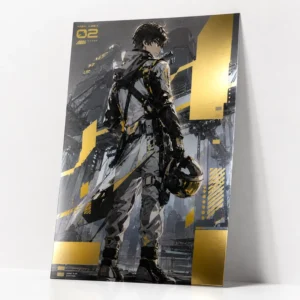 Custom Gold Foil Art Prints Glossy Digital Metallic Mirror Finish Illustration Anime Manga Comic Con Exhibition Posters