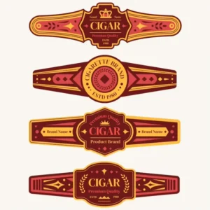Custom Gold Foil Embossed Adhesive Cigar Labels and Cigar Bands