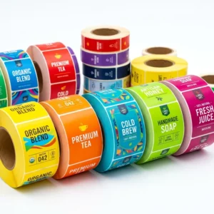 Custom Gold Foil Holographic Oil Proof Waterproof Anti-scratch Vinyl Roll Labels for Wine Bottles Glass Jars Cosmetic