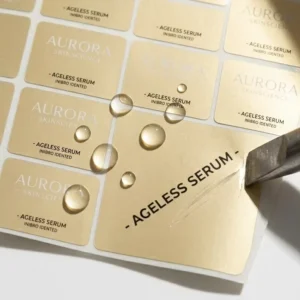 Custom Gold Foil Hot Stamped Cosmetic Perfume Bottle Adhesive Vinyl Label Sticker