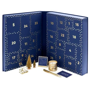 Custom Gold Foil Luxury Advent Calendar Gift Box Empty Gift Packaging With Matte Lamination