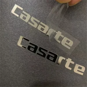 Custom Gold Foil Pressed Metal UV 3D Waterproof Sticker for Wine Labels and Candles