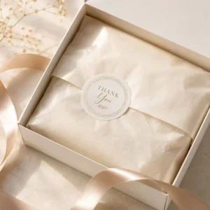 Custom Gold Foil Round Thank You Sticker Labels Roll Self-Adhesive Seal Stickers for Gift Bag Packaging Wedding Business