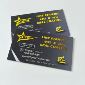 Custom Gold Foil-Stamped Business Cards with UV Coating and Textured Cardboard