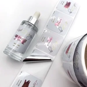 Custom Gold Foil Stamped Waterproof CMYK Glossy Jar Labels for Perfume and Cosmetics