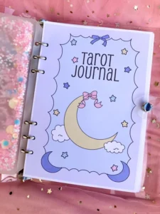 Custom Gold Foil Tarot Book Journal with Golden Edges and Twelve Zodiac Signs