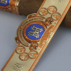 Custom Gold Foil UV Printed Embossed Cigar Ring Labels
