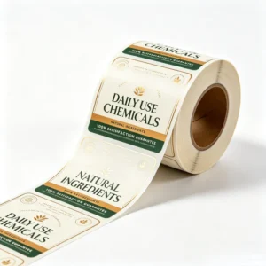 Custom Gold Foil Vintage Border Matte Vinyl Roll Labels, Self-Adhesive Waterproof