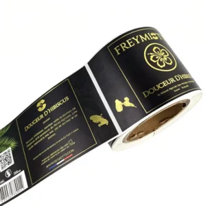 Custom Gold Foil Vinyl Wine Labels for Liqueur Bottles