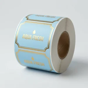 Custom Gold Foil Water Bottle Labels for Glass Bottles and Mineral Water Packaging