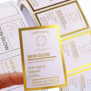 Custom Gold Foil and Metallic Perfume Labels for Luxury Cosmetic Bottles