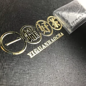 Custom Gold Metallic 3D Logo Electroform Embossed Waterproof Adhesive Metal Sticker