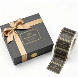 Custom Gold Silver Foil Stamping Labels for Gift Boxes Bags Envelopes Wedding Party Packaging