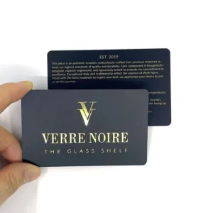 Custom Gold and Silver Foil Certificate of Authenticity Card Plastic Warranty Card for Watches and Jewelry