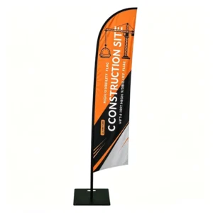 Custom Graphics Blade Flag Banner Fiberglass Pole Waterproof Durable Advertising Banner