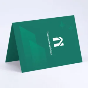 Custom Green Folder with Card Slot and Document Organizer for Real Estate