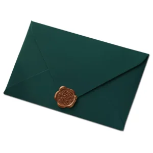 Custom Green Paper Wedding Invitation Envelope, 5 x 7 in