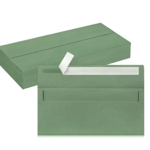 Custom Greeting Card Envelopes, US Standard, Self-Adhesive, Green Paper