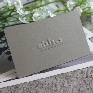 Custom Grey Textured Paper Embossed Business and Jewelry Gift Insert Thank You Cards with Logo Printing