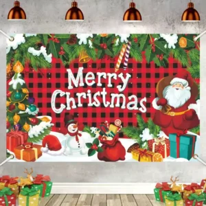 Custom Halloween Christmas Banners Wall Hanging Banner Flag for Christmas Shopping Mall Display