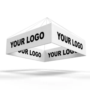Custom Hanging Banner Printed Square Ceiling Hanging Banner Lightweight Portable Trade Show Advertising Display