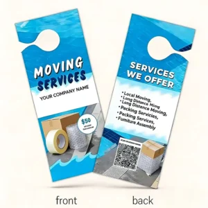 Custom Hanging Flyer Door Hanger Printing for Hotel and Business Advertising