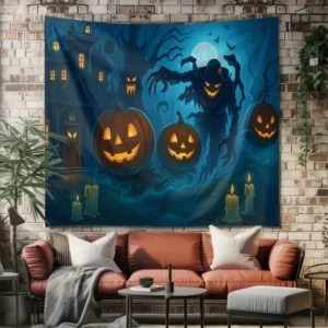 Custom Hanging Polyester Halloween Backdrop Party Banner Tapestry