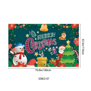 Custom Happy Birthday Party Backdrop Photography Banner, Polyester Flag, Christmas Party Decoration