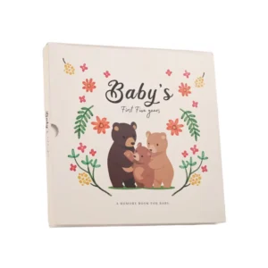 Custom Hardcover Baby Memory Book for the First 5 Years, Photo Album Journal Scrapbook with Offset Paper