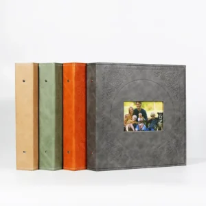 Custom Hardcover PU Leather Photo Album, 4×6 Inch, Self-Adhesive Scrapbook with Stickers