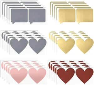 Custom Heart-Shaped Scratch-Off Sticker Labels DIY Stickers