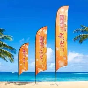 Custom Heavy-Duty Easy Set-Up OEM Straight Flag Banner for Mobile Vendors and Food Trucks