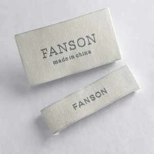 Custom High-Density Jacquard Woven Garment Labels Sewing Neck Damask Satin Fabric Tags for Apparel Shoes and Bags