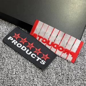 Custom High Density Polyester Woven Tags and Labels for Clothing, Apparel and Garment Accessories, Sew-On