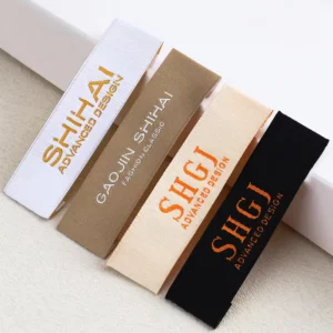 Custom High-Density Washable Printed End-Fold Woven Garment Labels for Clothing