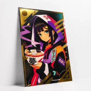 Custom High Glossy Gold Foil Art Prints Digital Paperboard Poster Metallic Printing Vibrant Color Anime A3 A4 A5 A6 Posters
