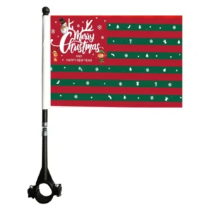 Custom Holiday Christmas Flags Bike Flag Mountain Bicycle Race Banners Digital Printed Banner with Flagpole
