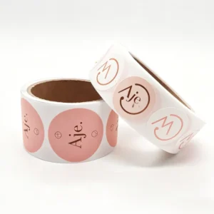 Custom Holiday Waterproof Vinyl Adhesive Labels for Gift Box Decoration, Logo Printed Roll, Freezer Safe