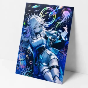 Custom Holofoil Art Print Paper Poster Digital Printing Cardboard Holographic Foil Prints Illustration Wall Decoration Posters